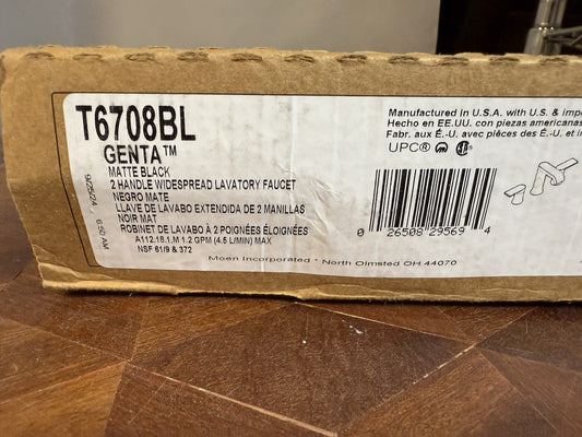 Moen T6708 Genta Widespread Bathroom Faucet - Matte Black