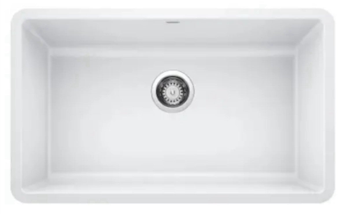 Blanco 442533 Precis 30" White SILGRANIT Undermount Single Bowl Kitchen Sink