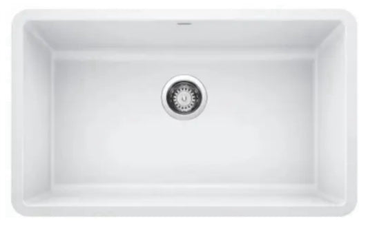 Blanco 442533 Precis 30" White SILGRANIT Undermount Single Bowl Kitchen Sink