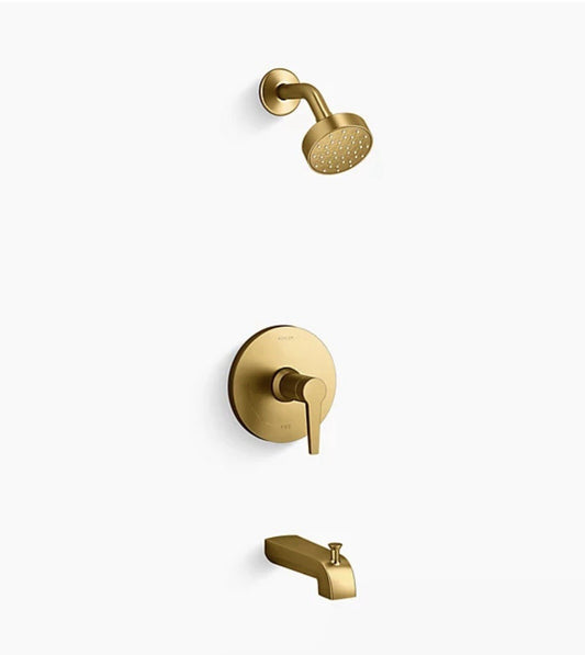 Kohler Pitch Bath Shower Faucet Trim Kit TS97074-4G-2MB Brushed Moderne Brass