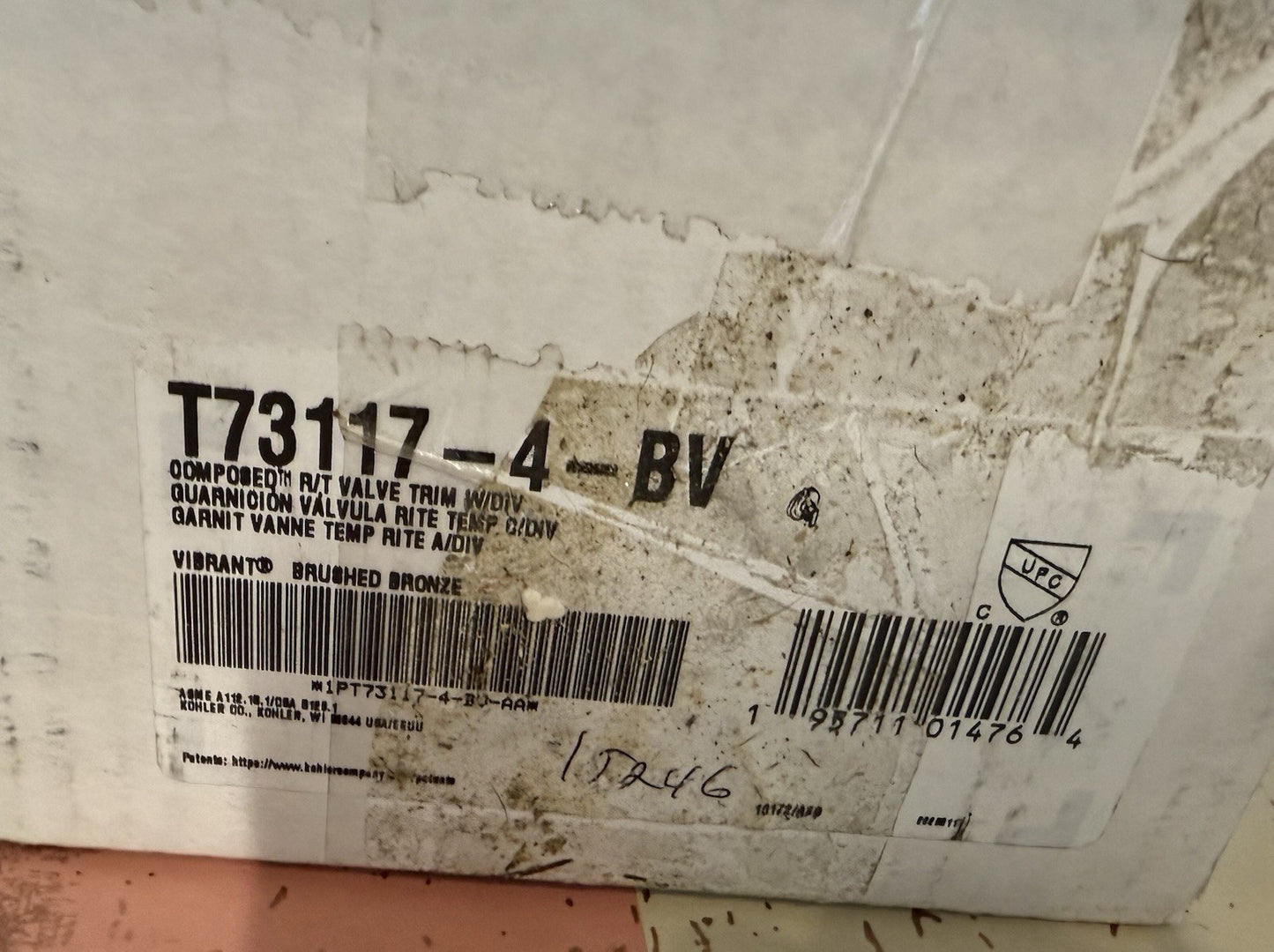 Kohler T73117‑4‑BV Composed Rite‑Temp Valve Trim w/ Diverter – Vibrant Brushed B