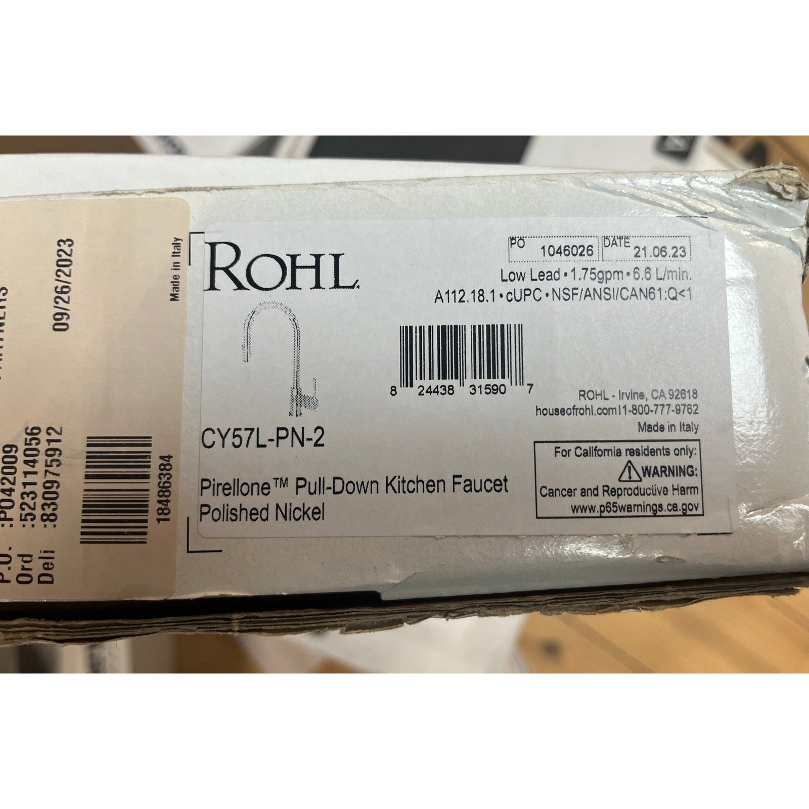 Rohl CY57L-PN-2 Pirellone Single Hole Pull Down Kitchen Faucet -polished Nickel