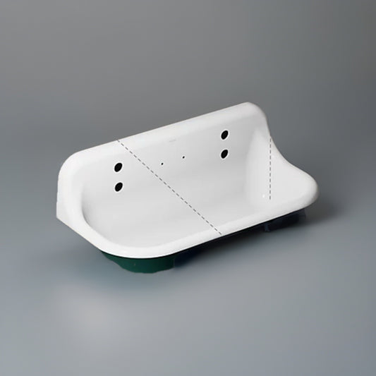 KOHLER K-3200-0 Brockway Wash Sink – White Cast Iron 3-Station Wall-Mount