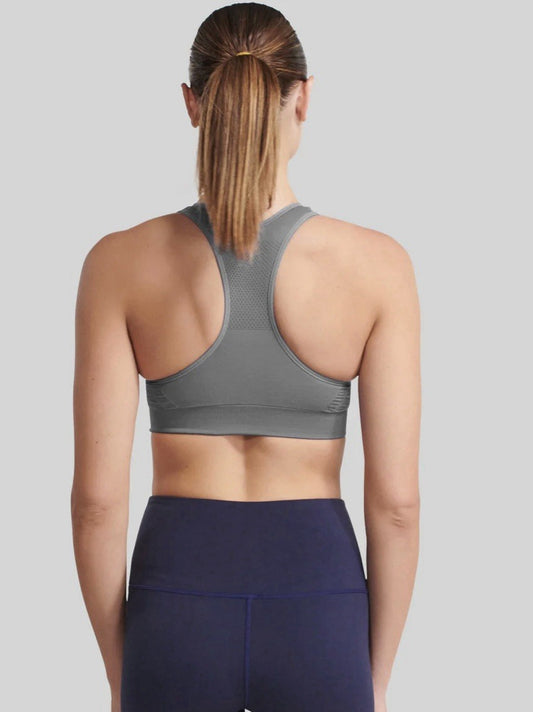 The NowSunday Racerback Sports Bra (sewn in pads) 1145 Gray, XL