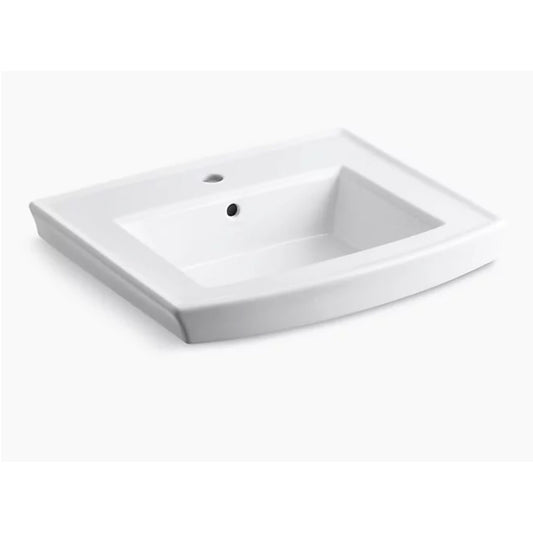 Kohler 2358-8-0  Archer 24" Rectangular Pedestal bathroom sink - white