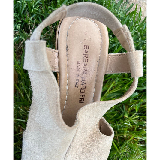 Barbara Barbieri Suede Wedge Sandle, size 6
