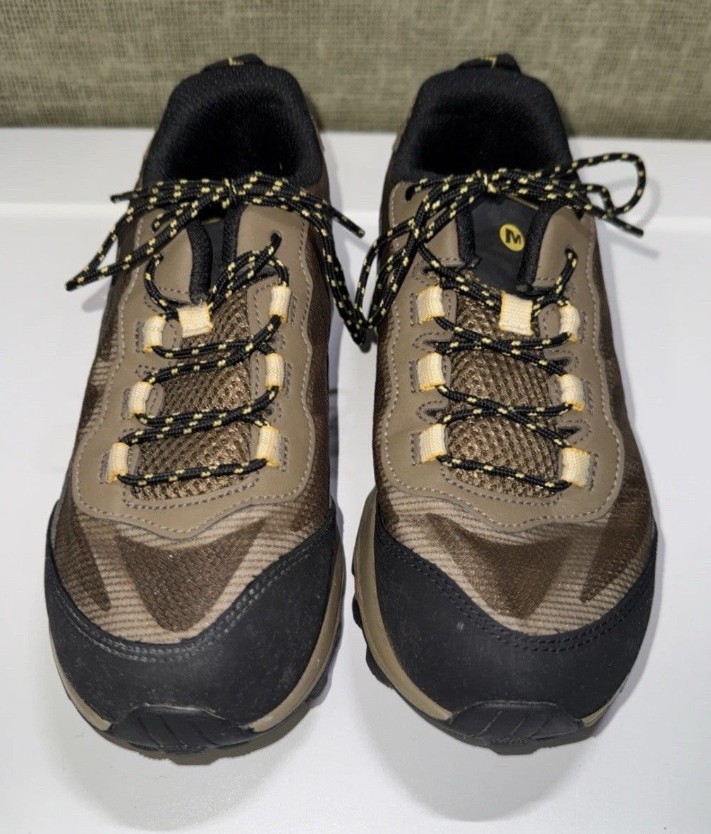 Merrell Moab Speed Low Hiking Shoes Youth 6 Brown Black Yellow Waterproof