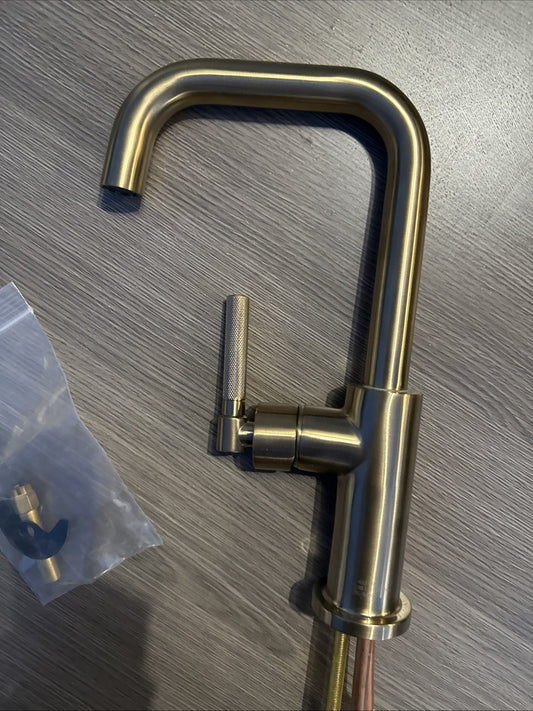 Brizo Litze Single Handle Square Kitchen Faucet - Brilliance Luxe Gold