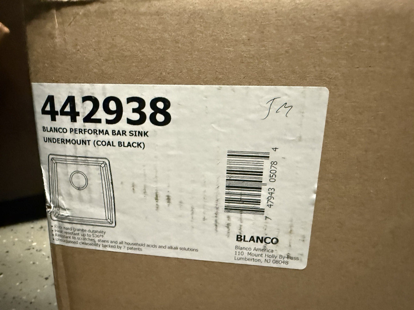 Blanco 442938 17.5″ Performa Undermount Bar Sink – Coal Black (SILGRANIT)