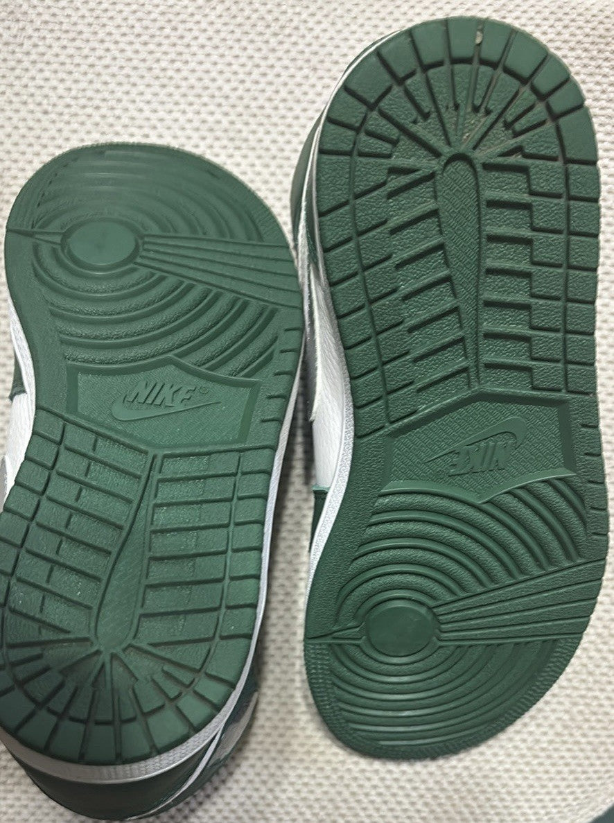 Nike Air Jordan 1 Retro High OG Green/Metallic Silver Mens 4.5 /  woman 6