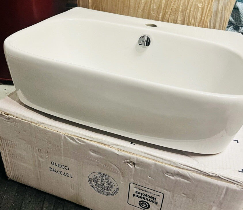 Kohler K-77767-1-0 ModernLife Wall-mount Rectangular Bathroom Sink with Overflow