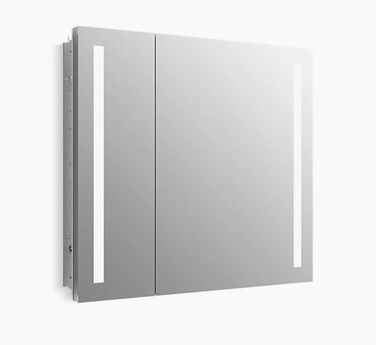 KOHLER K-99009-TLC-NA 34" x 30" Lighted Two-Door Medicine Cabinet – Aluminum