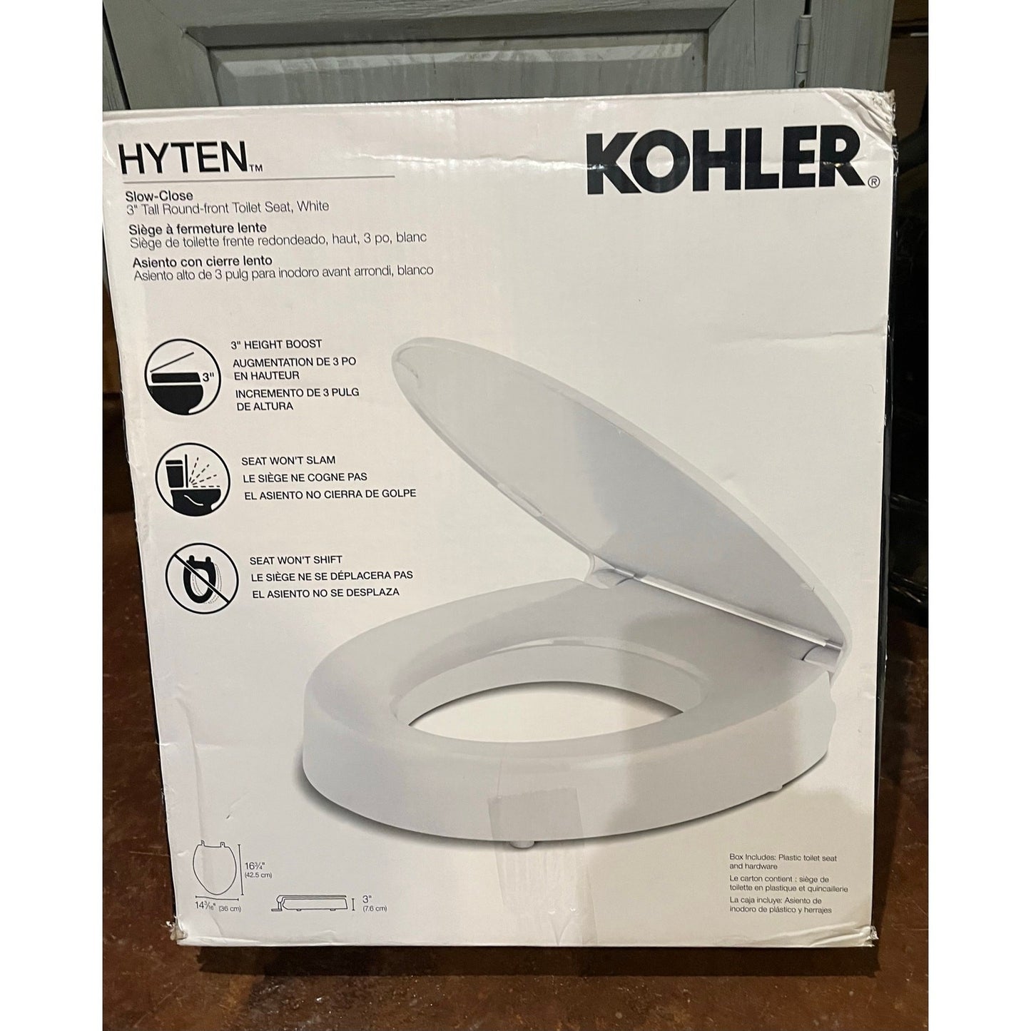 Kohler 25876-0 Hyten Elevated Quiet Close Round Seat