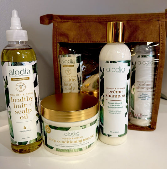 Alodia Wash Day System Set | Healthy Hair & Scalp Oil + Shampoo + Masque