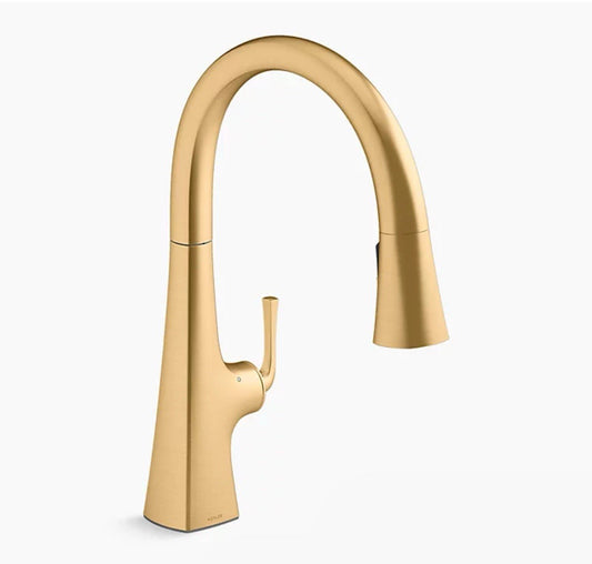 Kohler K-22068-2MB Graze Touchless Pull-Down Kitchen Faucet – Brushed Moderne Br