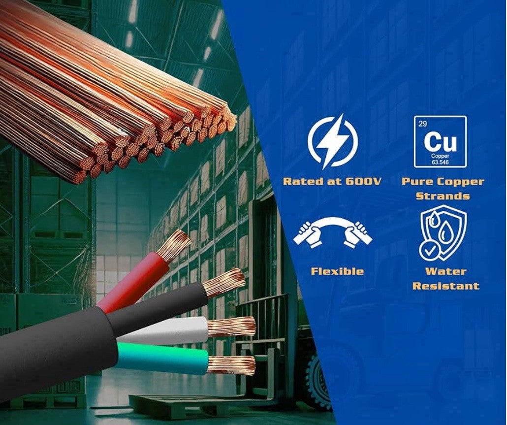 64100 100' 6/4 SOOW Wire Cord Cable Portable Power 6 Gauge 4 Conductor