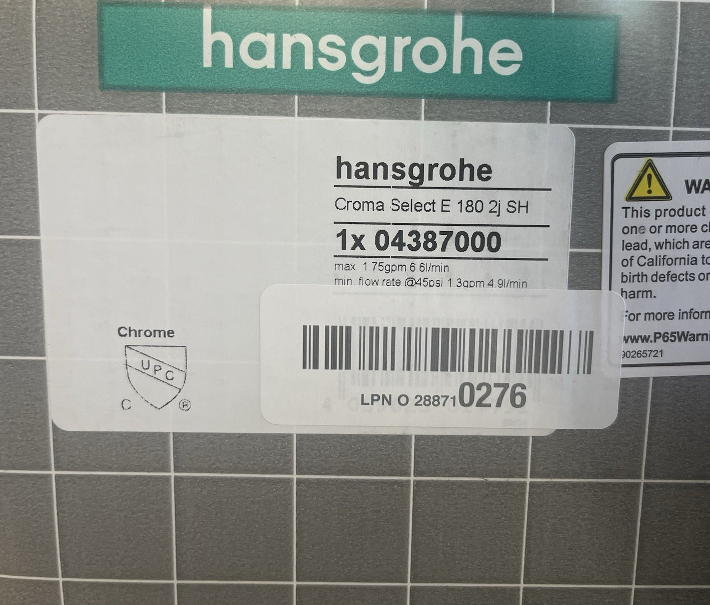 🚿 Hansgrohe Croma Select E 180 2-Jet Showerhead | Chrome | 1.8 GPM EcoSmart