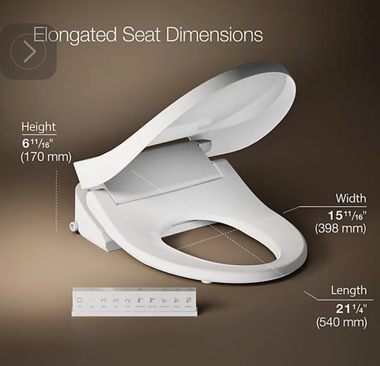 🚽 Kohler C3-325 Premium Heated Bidet Toilet Seat Elongated w/ Remote 28119-0 Wh