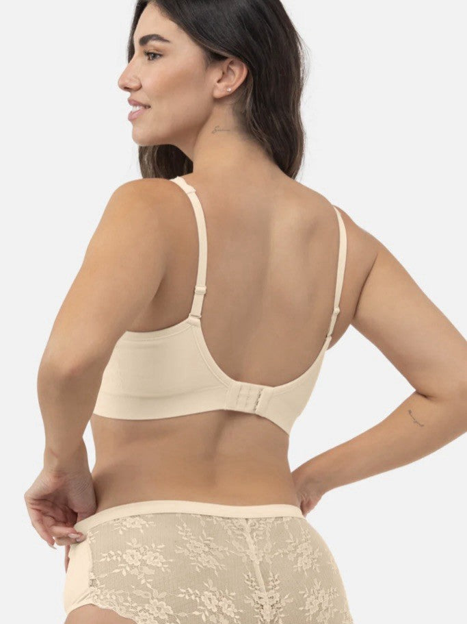 Underoutfit Adjustable Comfort Bra w/ Lace Straps-445 Sand Size Large