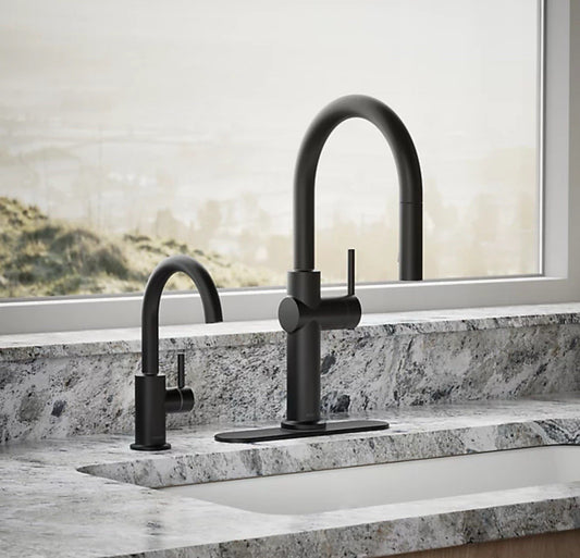 KOHLER Contemporary Single Handle Bar Beverage Faucet in Matte Black 26369-BL