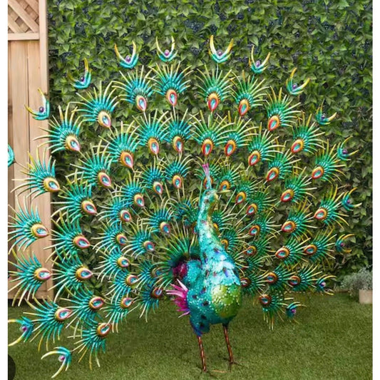 Alpine Corporation Jumbo Size Green Majestic Peacock Decor –71 of Garden Glamour