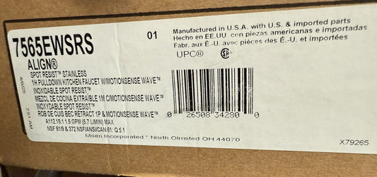 Moen 7565EW Align 1.5 GPM Single Handle High Arc Pulldown Kitchen