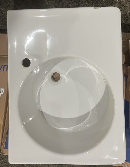 Duravit 684600011 Scola 24" Wall Mount Sink w/ Tap Hole & Overflow – White