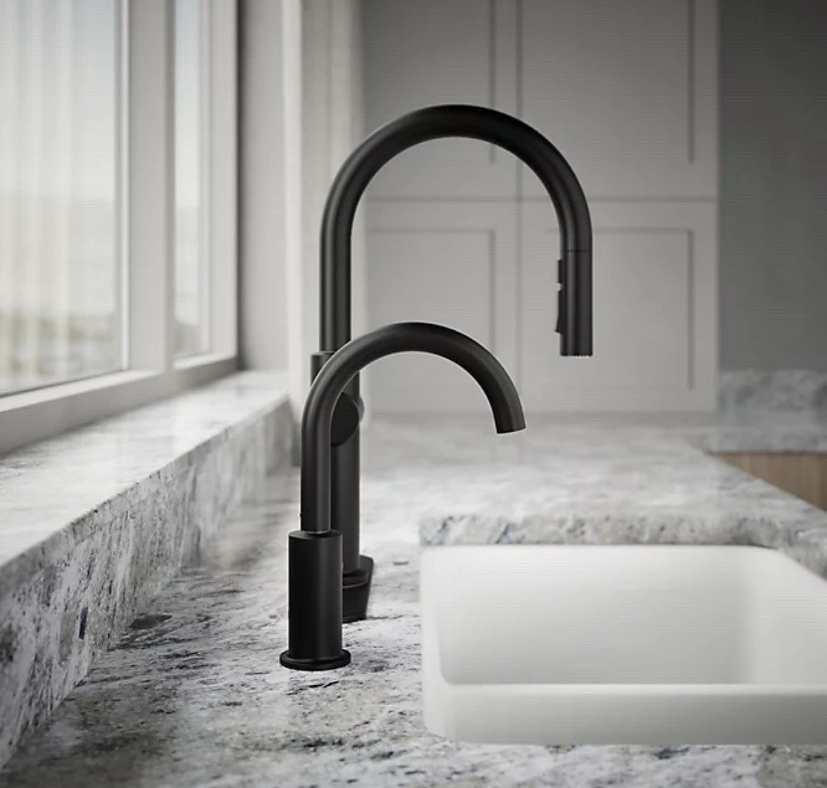 KOHLER Contemporary Single Handle Bar Beverage Faucet in Matte Black 26369-BL