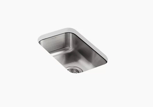Kohler K-3333-NA 10-3/4" 1-Bowl Square Basin Undermount Bar Sink Stainless Stee