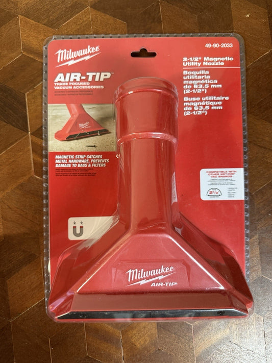 Milwaukee 49-90-2033 AIR-TIP 2.5" Magnetic Utility Nozzle – Wet/Dry Vacuum Attac