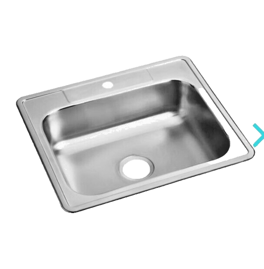Elkay D125221 Dayton 25" Drop In Kitchen SInk Stainless Steel - 1 Faucet Hole