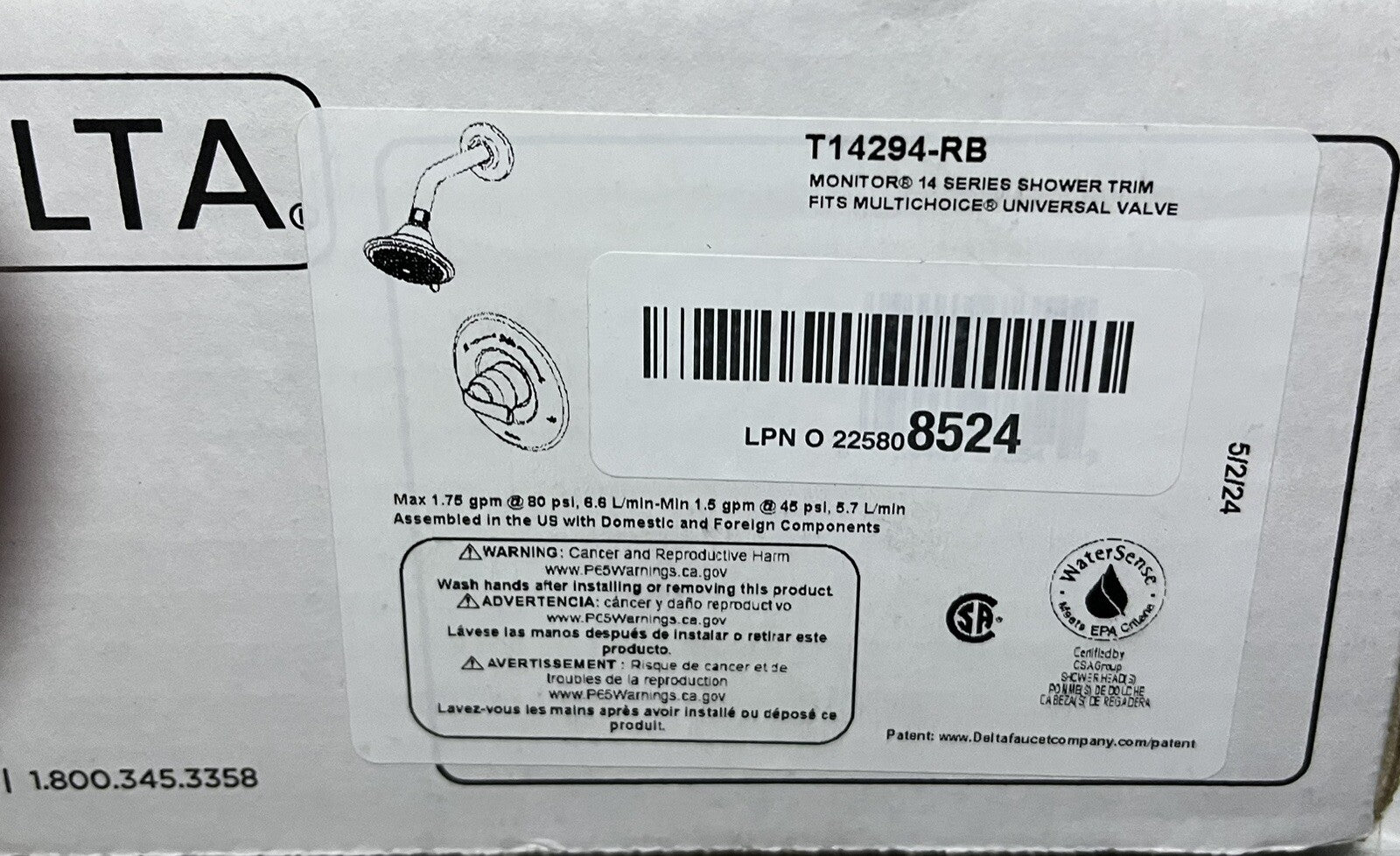 Delta T14294-RB Linden Monitor 14 Series Shower Trim Oil Rubbed Bronze