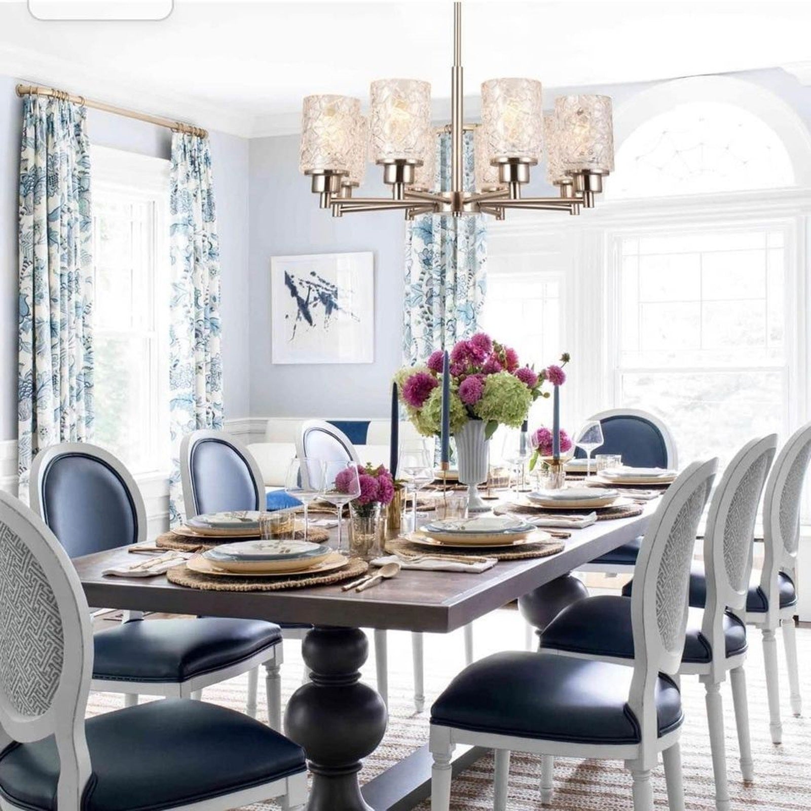 Alice House 8 Light Brushed Nickel 24” Chandelier