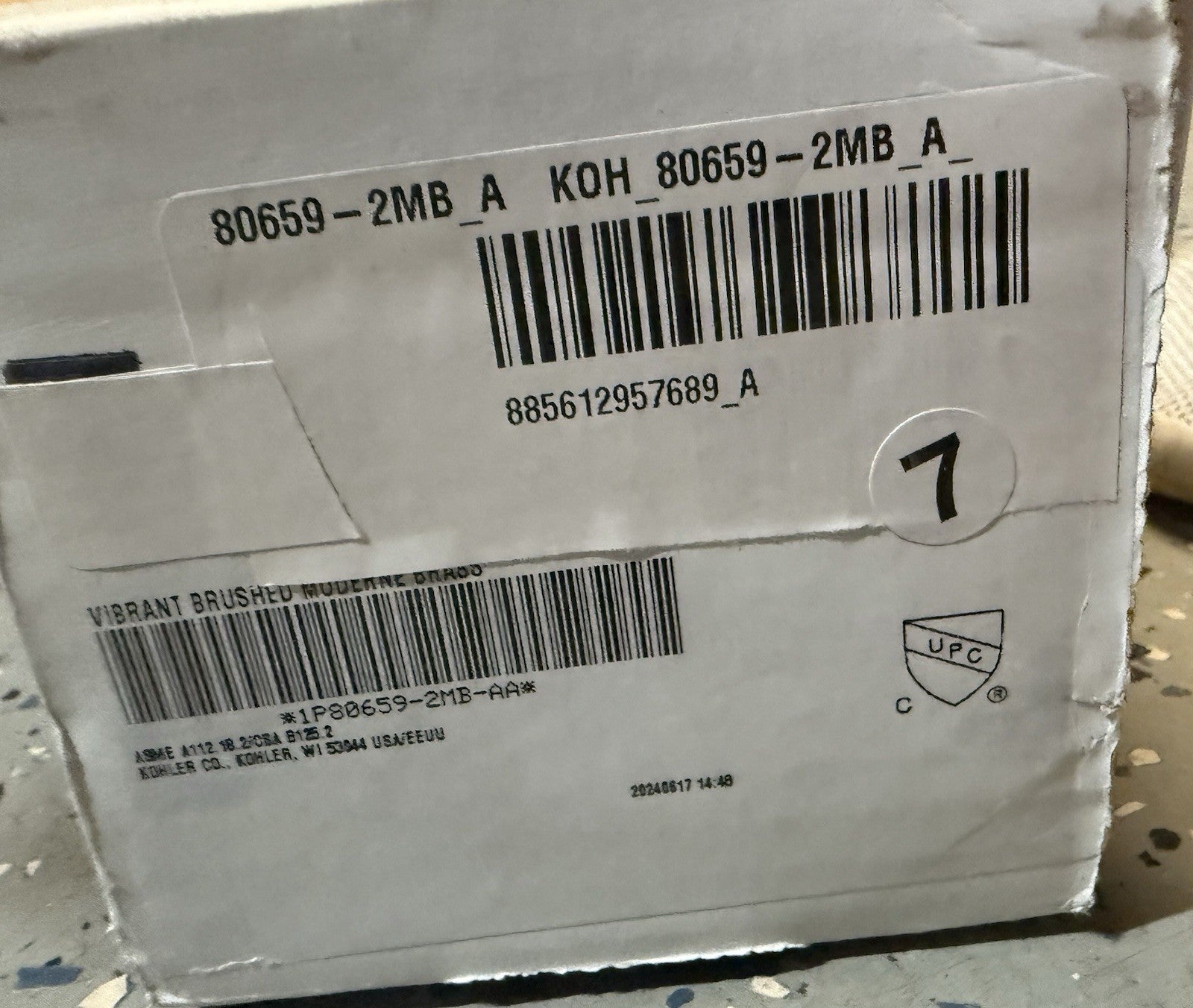Kohler K-80659-2MB -linear Drain Gate W/ Perforated Grate Pattern