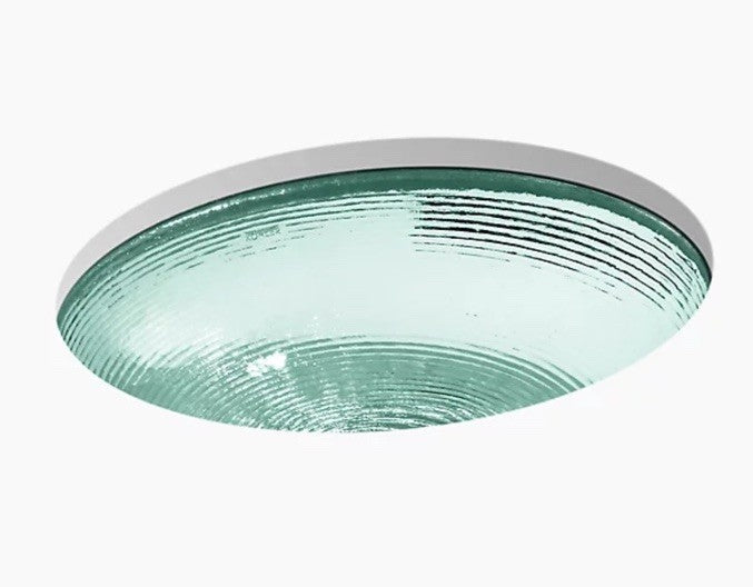 KOHLER Whist® K-2741-TG2 Glass Undermount Oval Lavatory – Translucent Dew – NEW