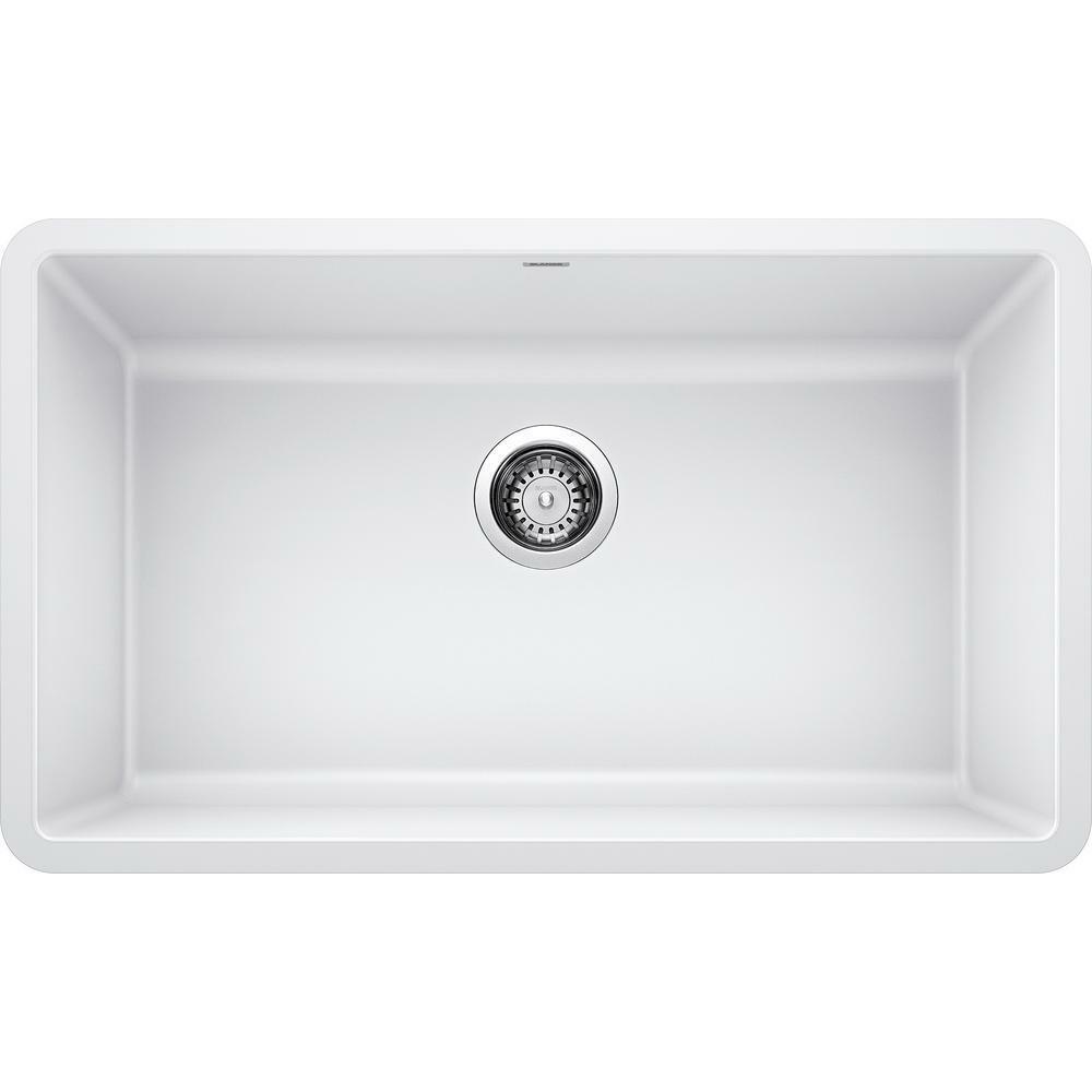 Blanco 32" White SILGRANIT Sink 440150 – Undermount Single Bowl Kitchen Beauty