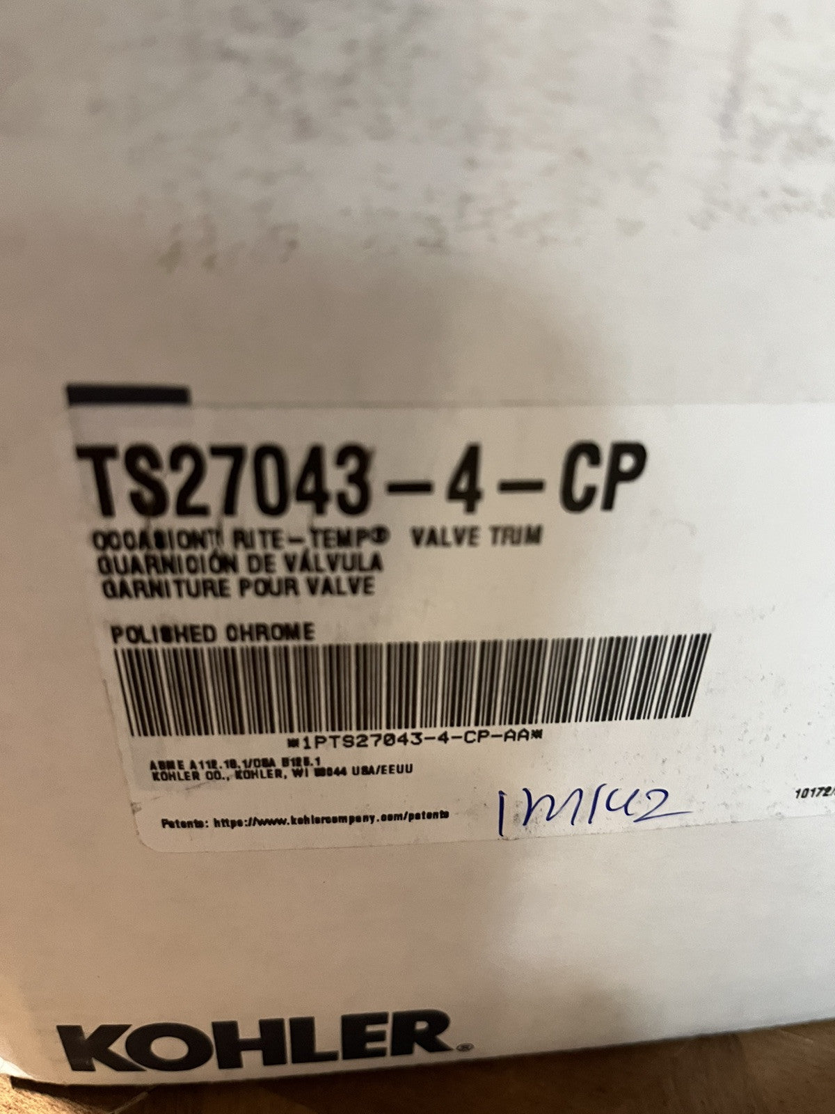 Kohler TS27043-4-CP Occasion Rite-Temp Shower Valve Trim Lever Handle Chrome