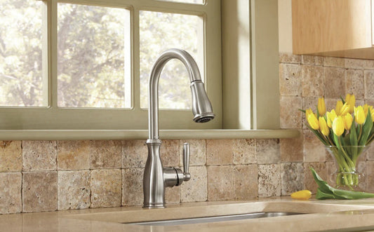 Moen Brantford 7185SRS Pull-Down Kitchen Faucet – Spot Resist Stainless