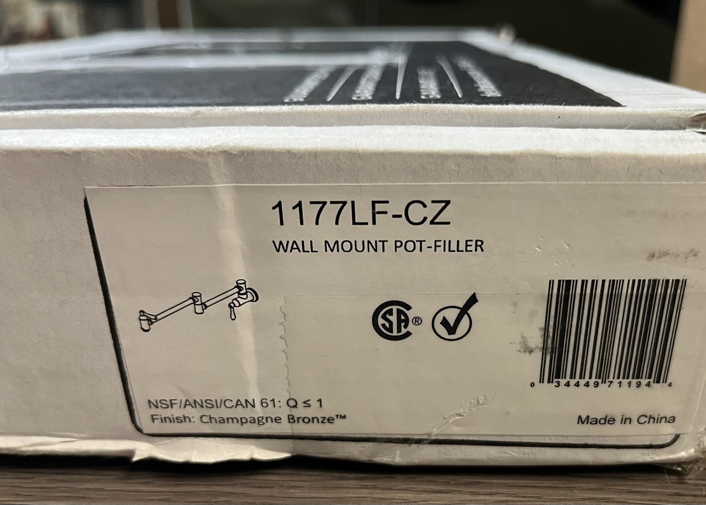 Delta 1177LF Traditional Wall Mounted Pot Filler - champ Bronze