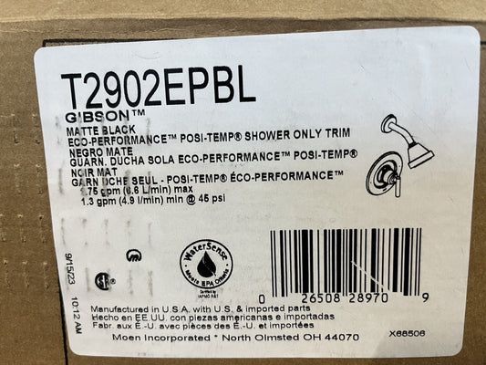 Moen Gibson T2902EPBL Matte Black Posi-Temp® Eco-Performance Shower Trim Kit,