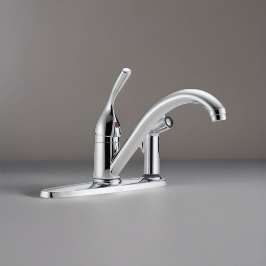 Delta 300-DST Classic Single-Handle Kitchen Faucet w/ Side Sprayer, Chrome ✨🚰