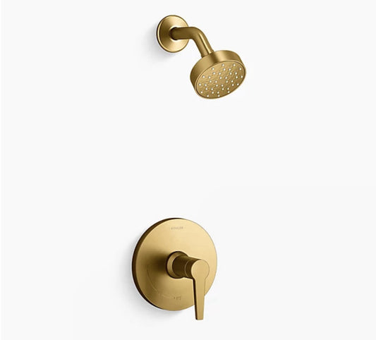 Kohler TS97077-4G-2MB Pitch Rite-Temp Shower Trim Kit - Vibrant Brushed Brass
