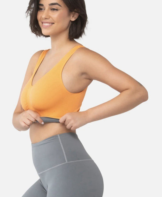 Underoutfit Everyday Comfort Reversible Bralette -452,  Size XL  - Orange /Gray