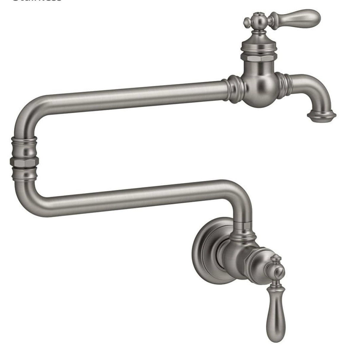 Kohler Artifacts K-99270-VS Wall-Mount Pot Filler Faucet, Vibrant Stainless, 3.2
