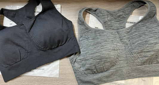 Lot of 2-UnderOutfit Active Shaping Sports Bra 1143-Size 2xl black & heather gra