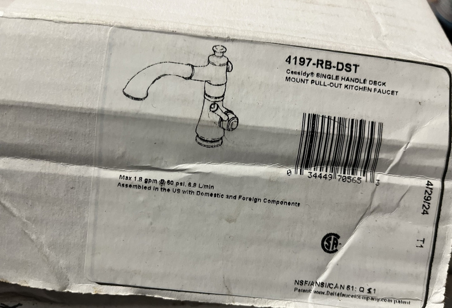 Delta Cassidy 4197-RB-DST Venetian Bronze Pull-Down Kitchen Faucet – Single Hand