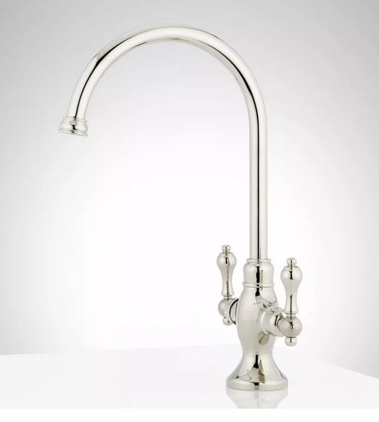Signature Hardware Isabel Single-Hole Gooseneck Bar Faucet - Polished Chrome