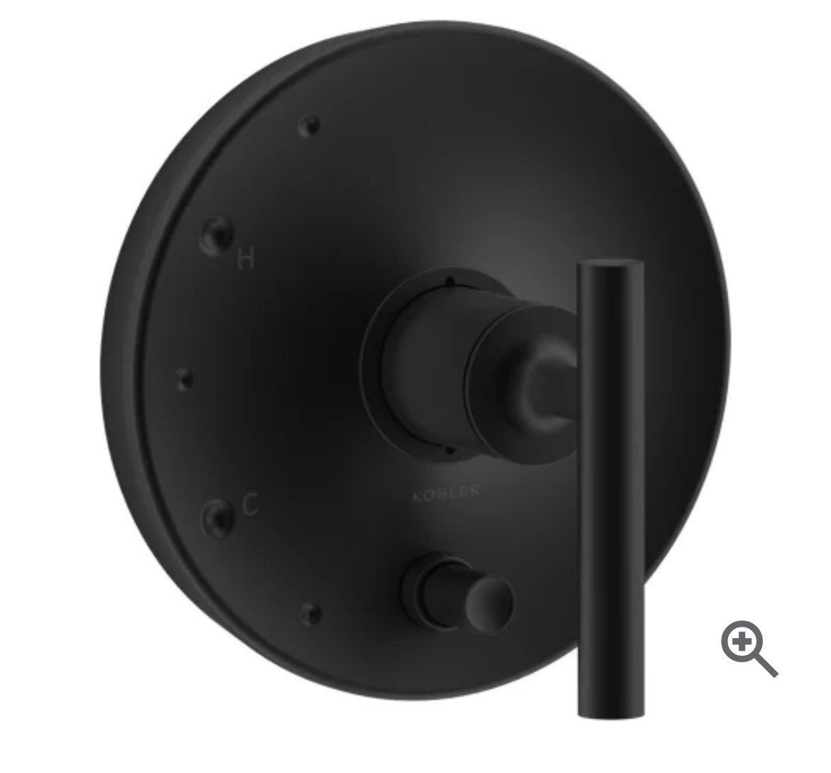 Kohler Purist T14501-4-BL Matte Black Shower Valve Trim – Push Button Diverter