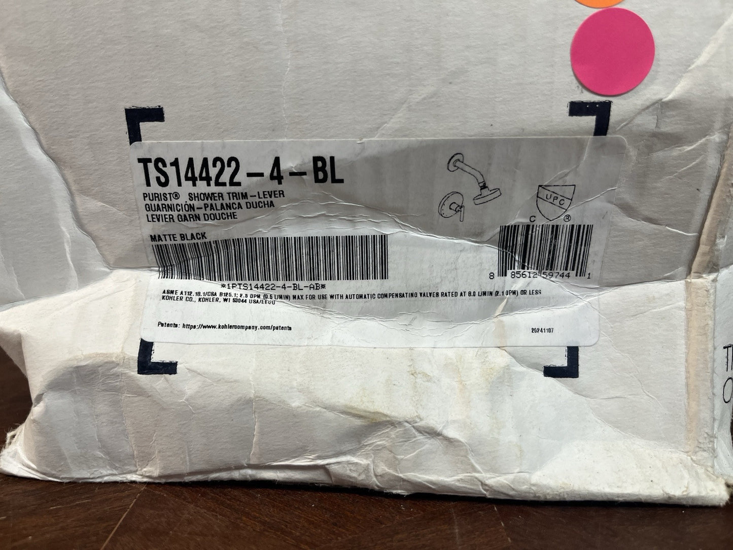 Kohler TS14421-3-BL Purist Shower Trim, Matte Black, Single-Handle, Modern Bath