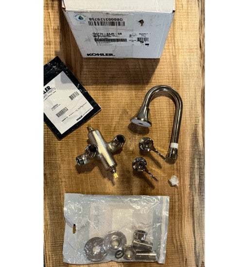 Kohler K-730T70-4AJR-SR Wall-Mount Bathroom Faucet – Vibrant Bright Nickel, ADA